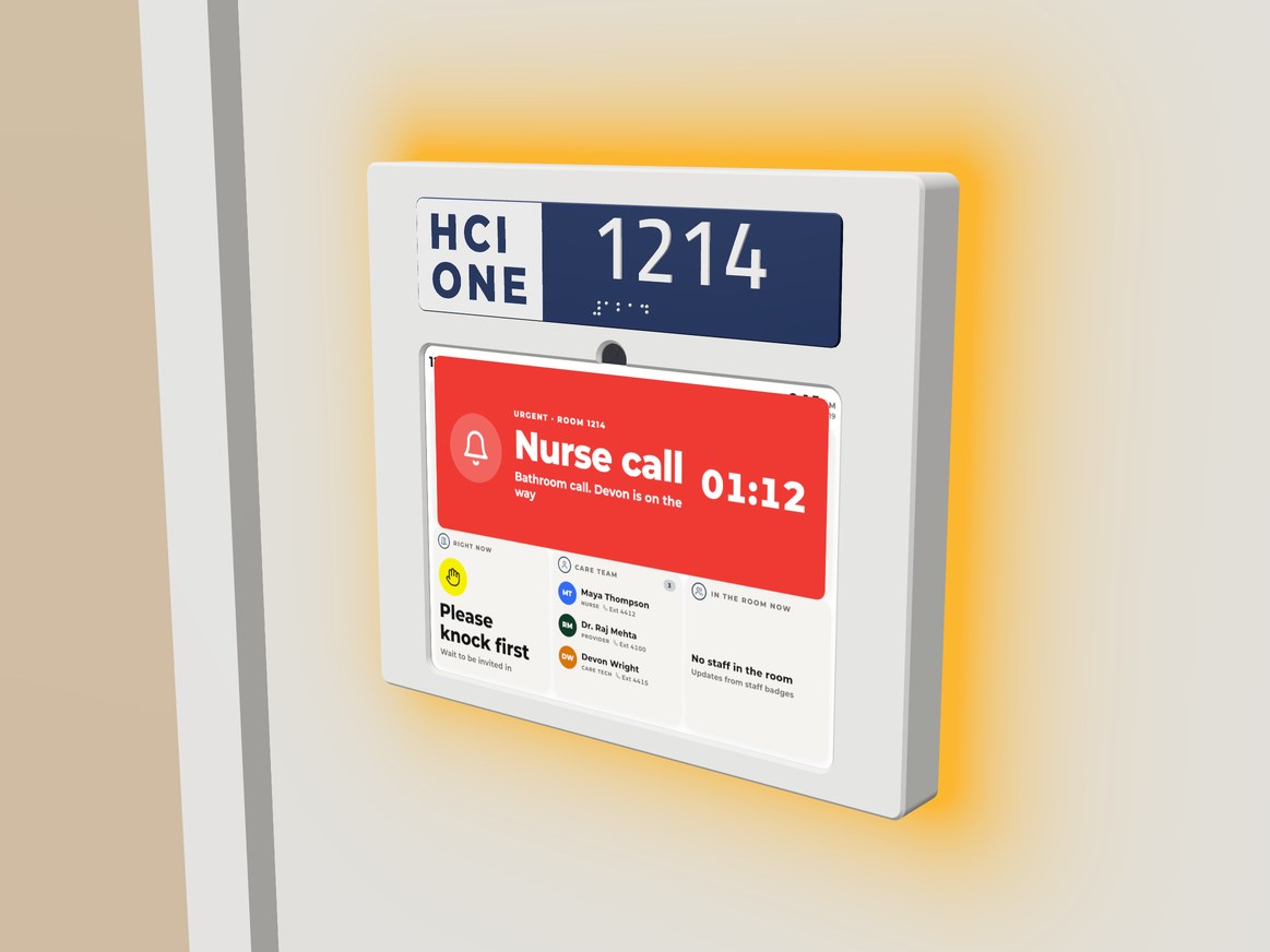 Float showing a nurse call alert with an amber halo