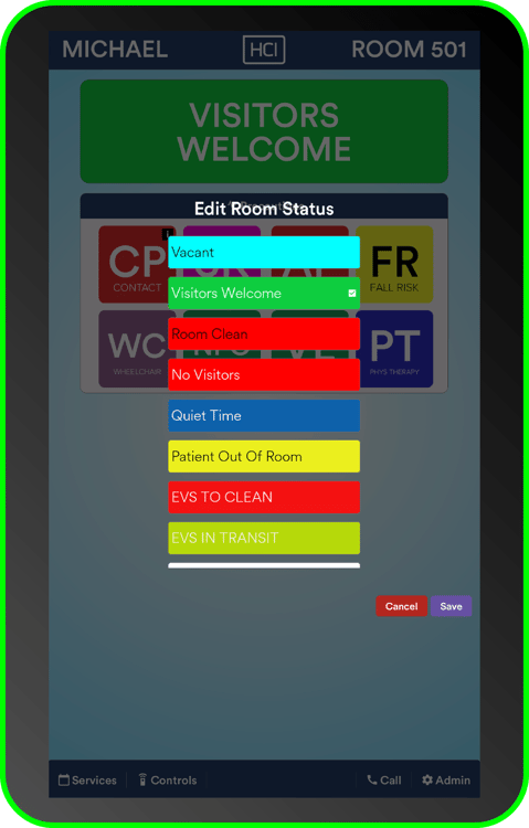 door - room status