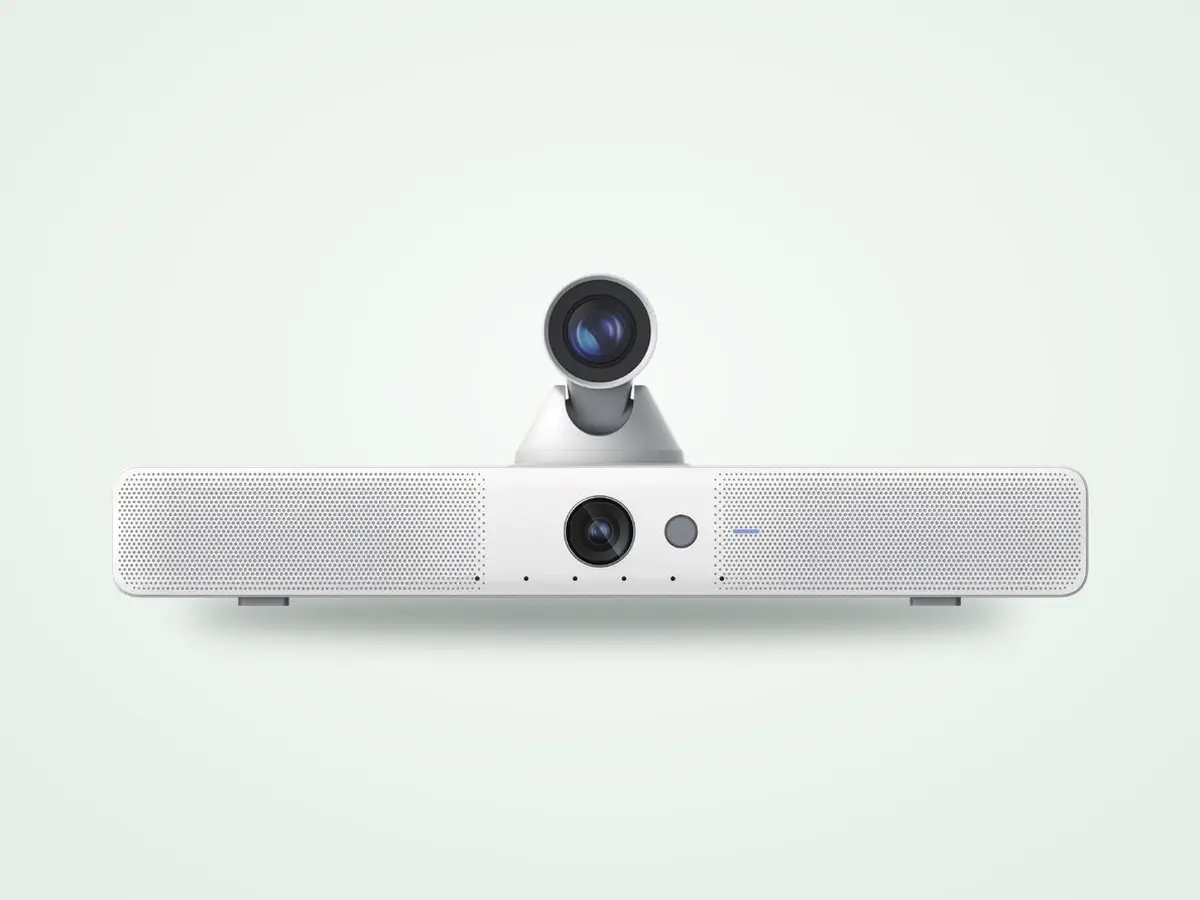 Guardian Vision Pro, a dual lens room terminal, shown from the front