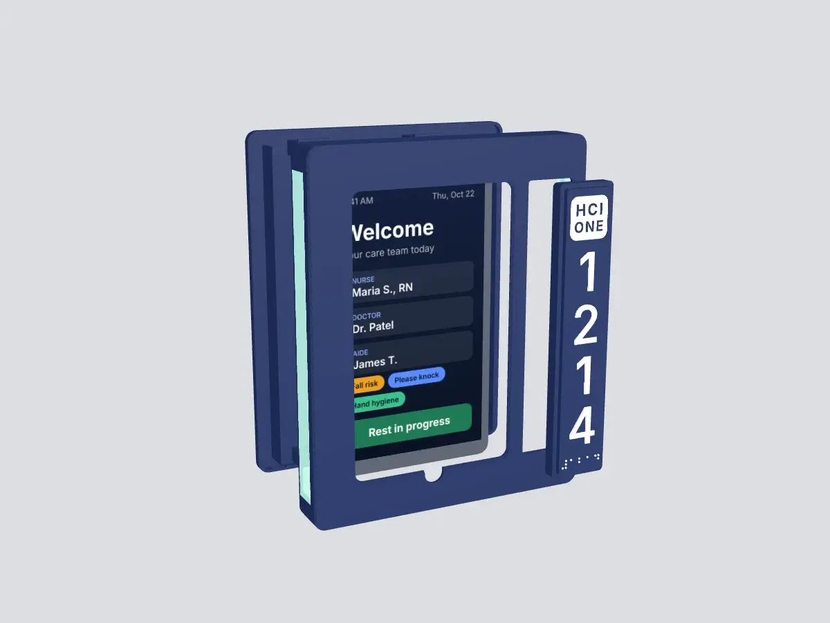 Float Sidebar for the K9 exploded: housing, tablet, bezel and room plate
