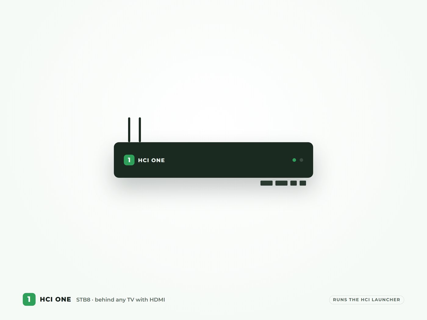 HCI Media Player (set top box) showing HCI ONE sample data