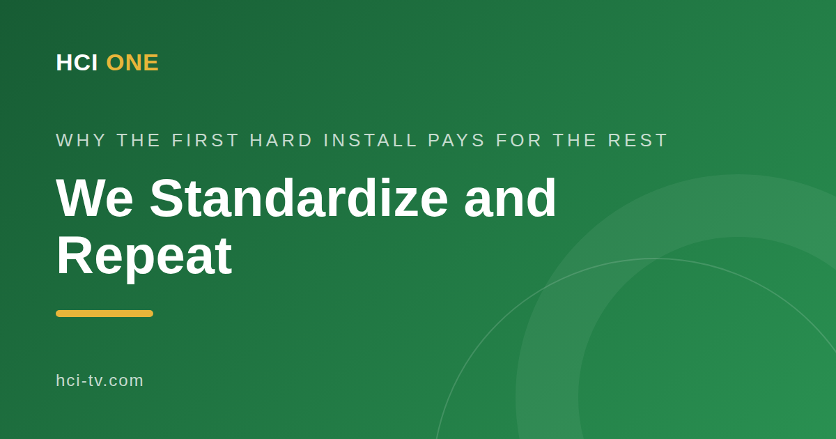 We Standardize and Repeat — HCI ONE